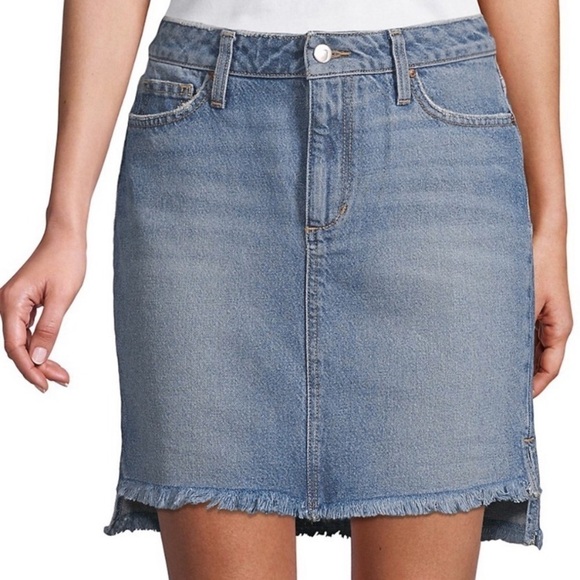 Joe’s Jeans Vivien High Low Frayed Hem Light Wash Jean Skirt New w/ Tags Sz 27 - Picture 3 of 12